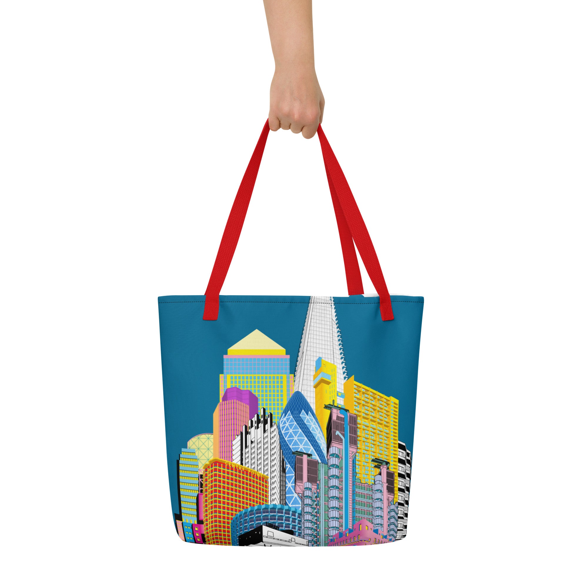 London Skyline Large Tote Bag With Pocket