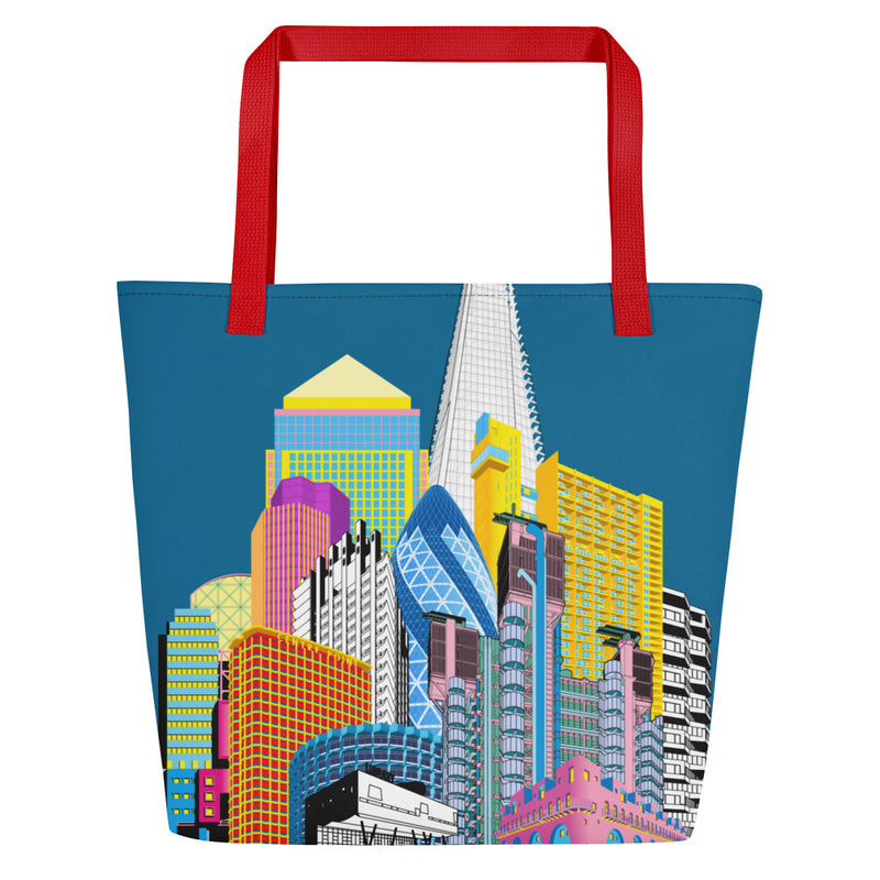 London Skyline Large Tote Bag With Pocket