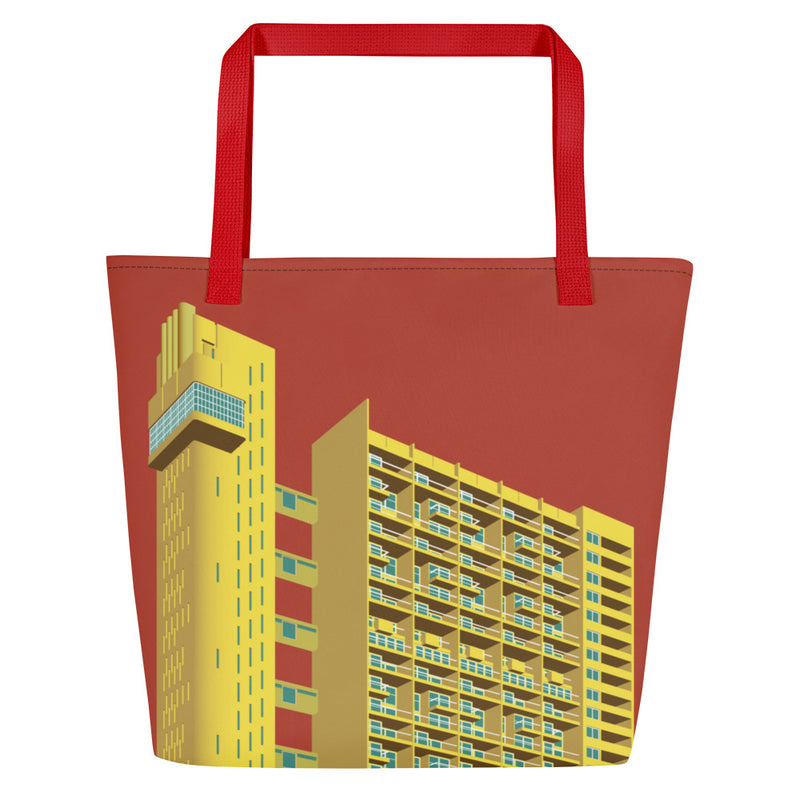 Trellick Tower Large Tote Bags