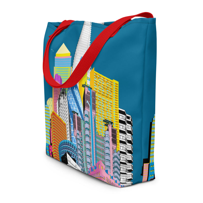 London Skyline Large Tote Bag With Pocket