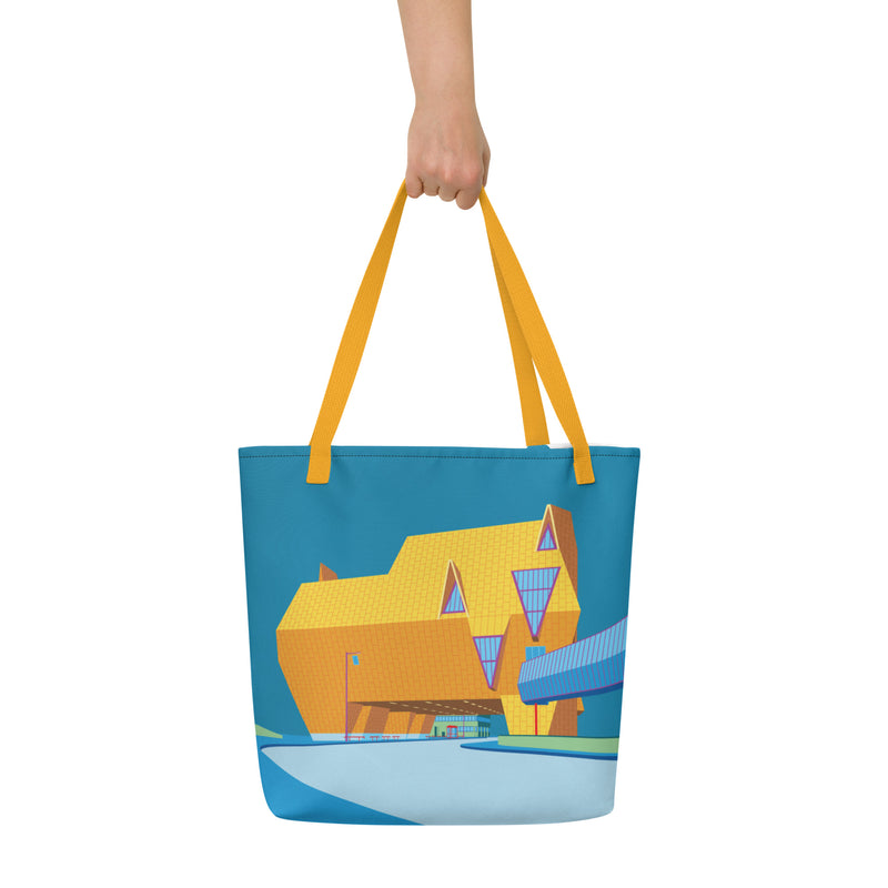 Elephant Building Coventry Large Tote Bags