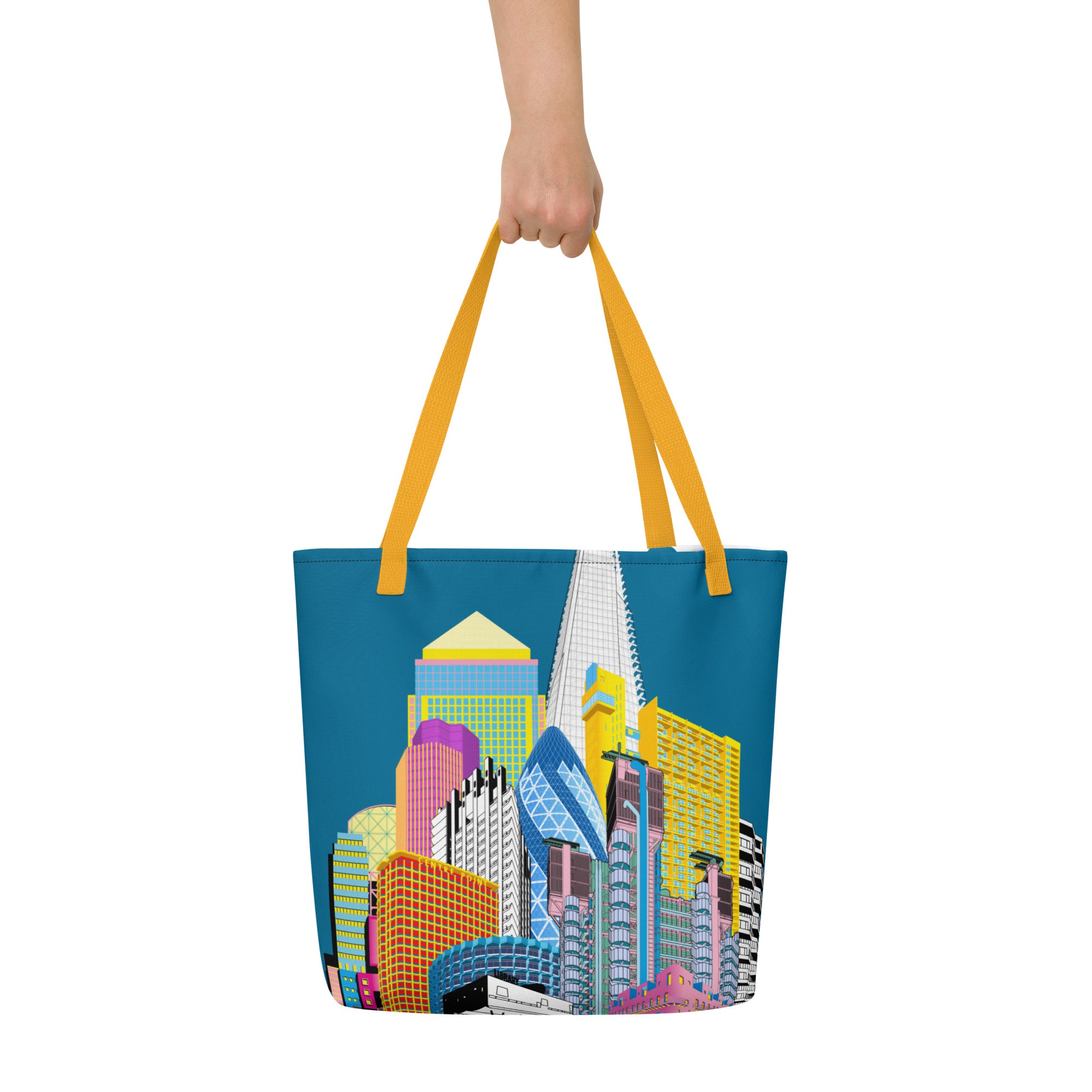 London Skyline Large Tote Bag With Pocket