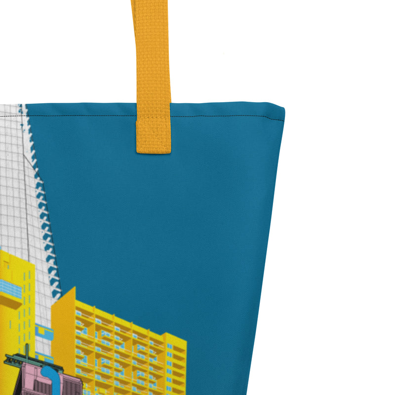 London Skyline Large Tote Bag With Pocket