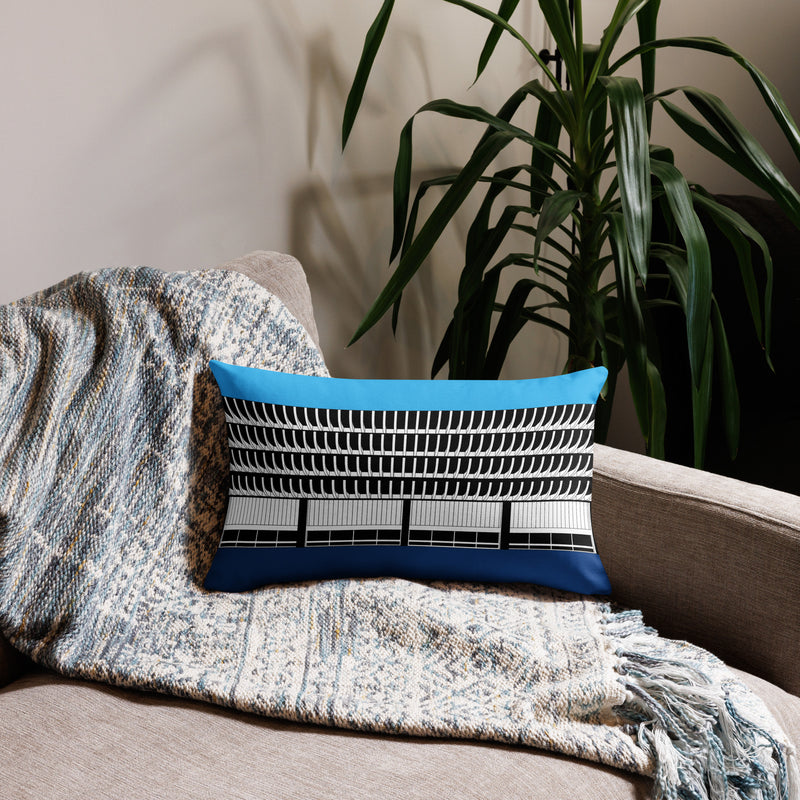 Preston Bus Station Blue Cushions