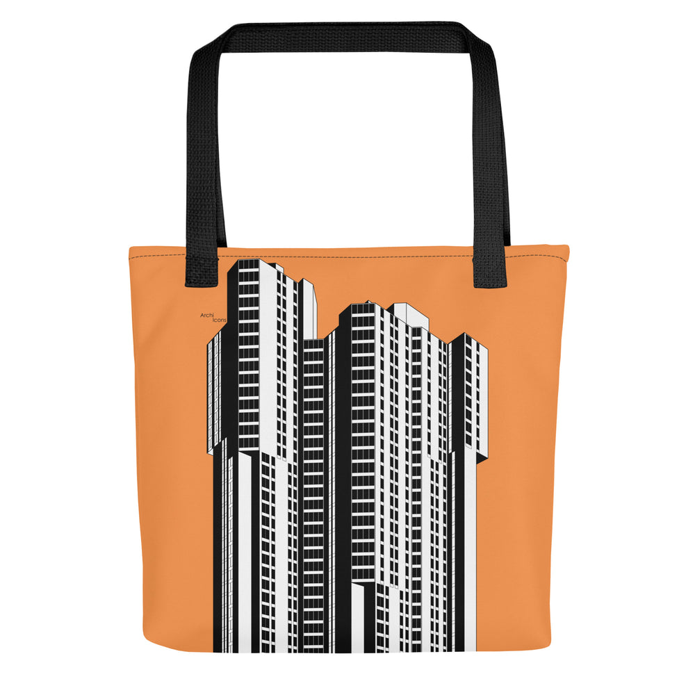 River Park Towers Orange Tote Bags