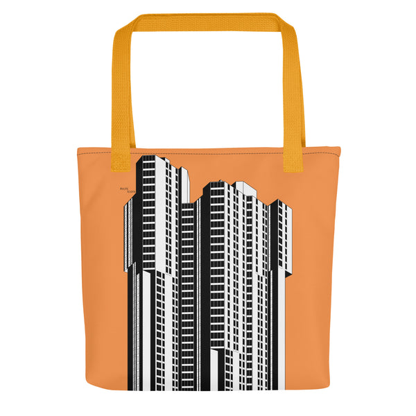 River Park Towers Orange Tote Bags