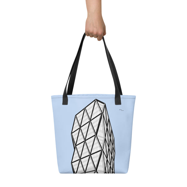 Hearst Tower Blue Tote Bags