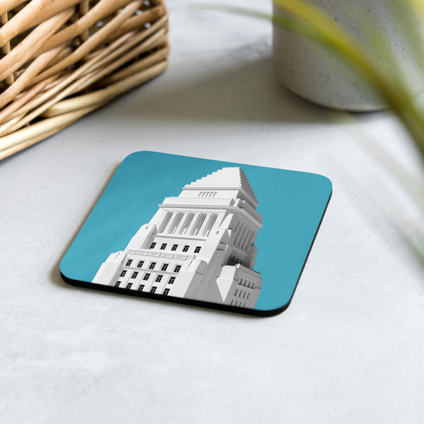 Los Angeles City Hall Cork-back Coaster