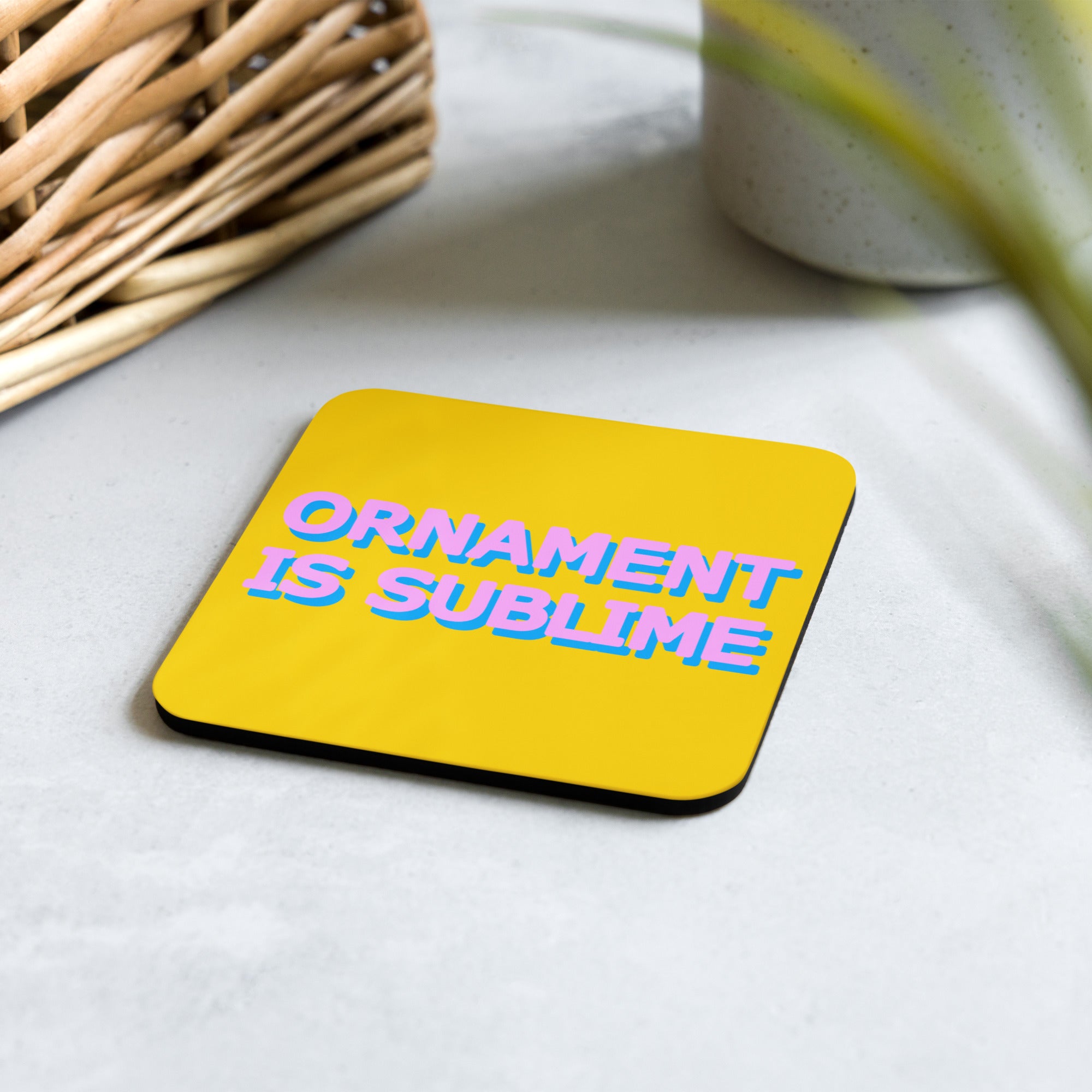 Ornament Is Sublime Yellow Coaster