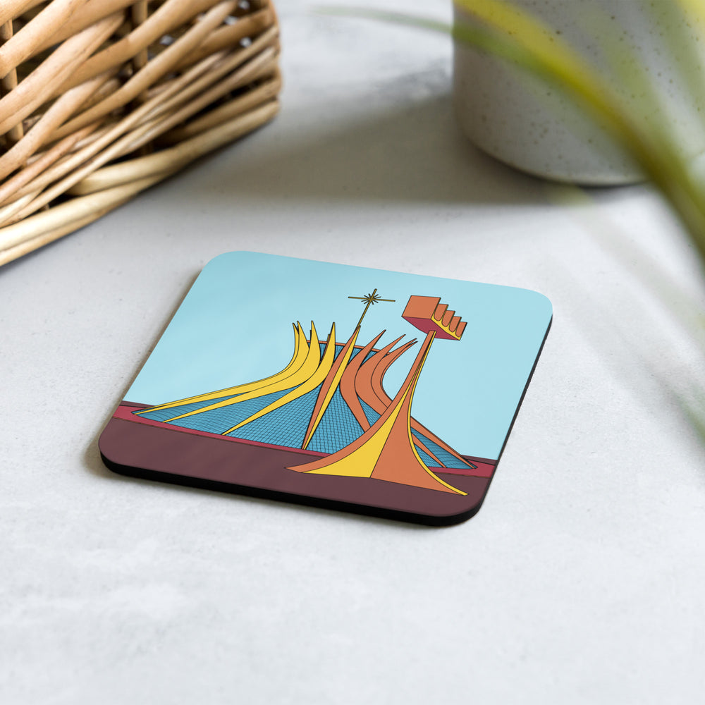 Brasilia Cathedral Cork-back Coaster