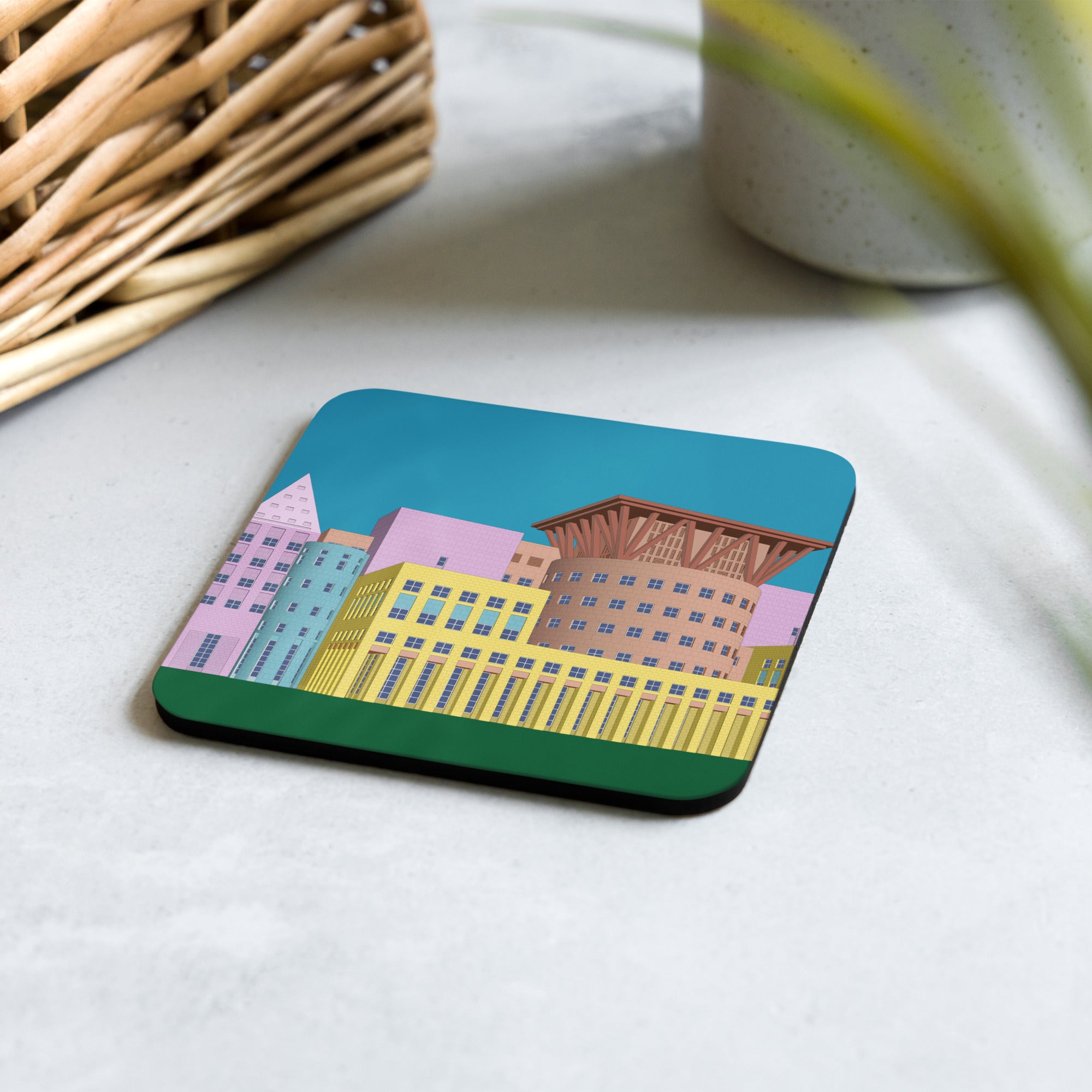 Denver Central Library Cork-back Coaster | Michael Graves | Postmodern ...
