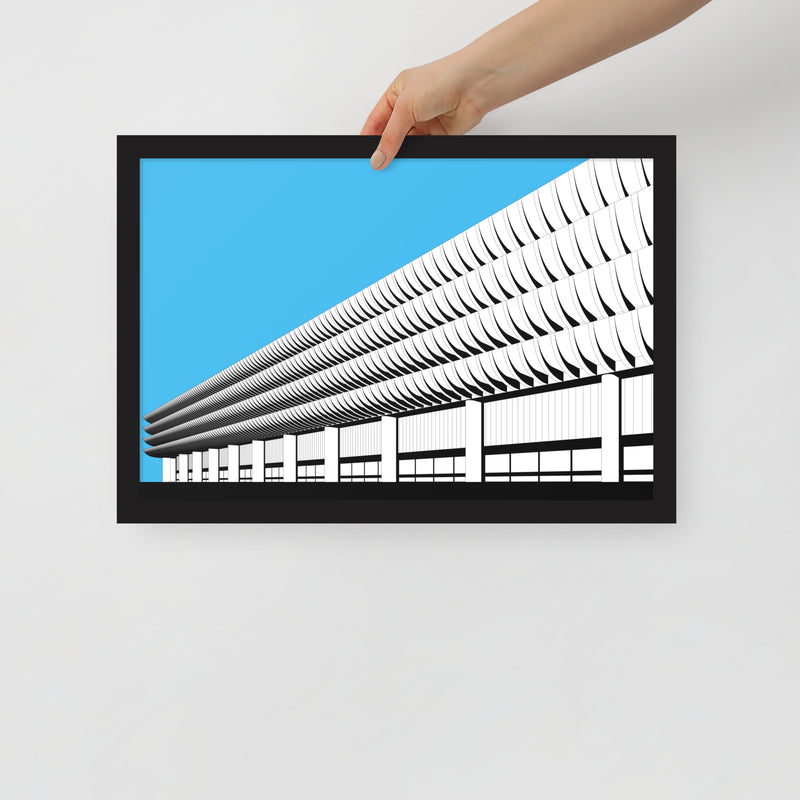 Preston Bus Station Blue Framed Prints