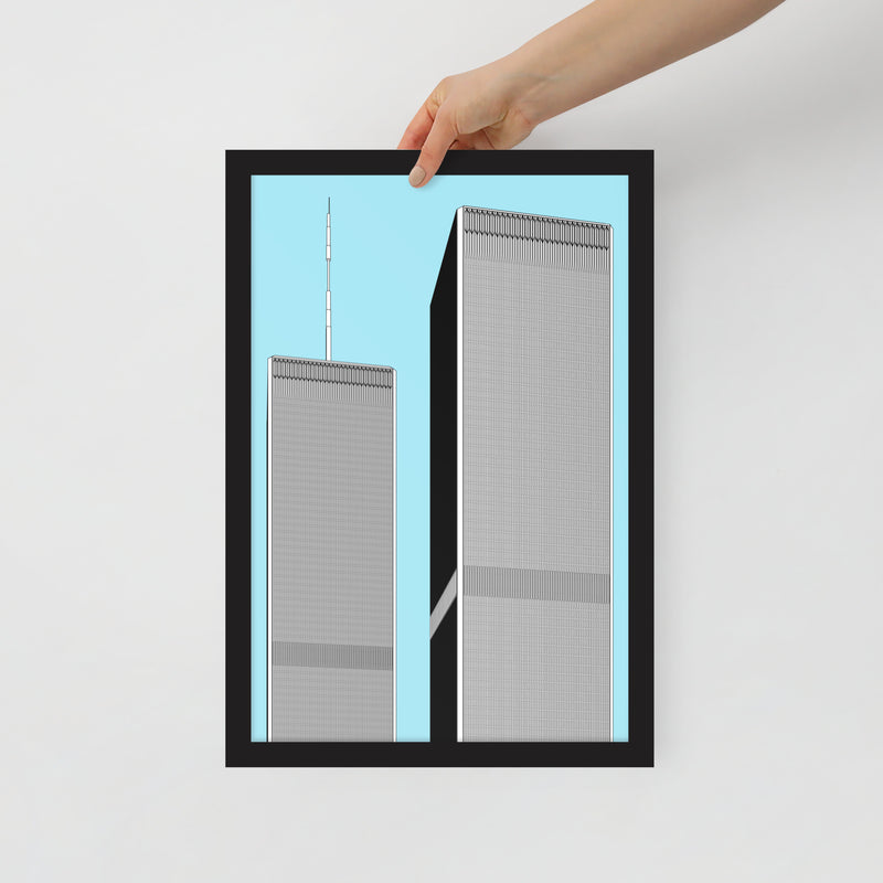 World Trade Center Blue Framed Prints