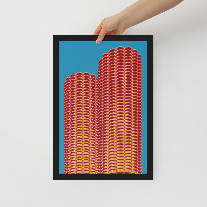 Marina City Framed Prints Colourway 2