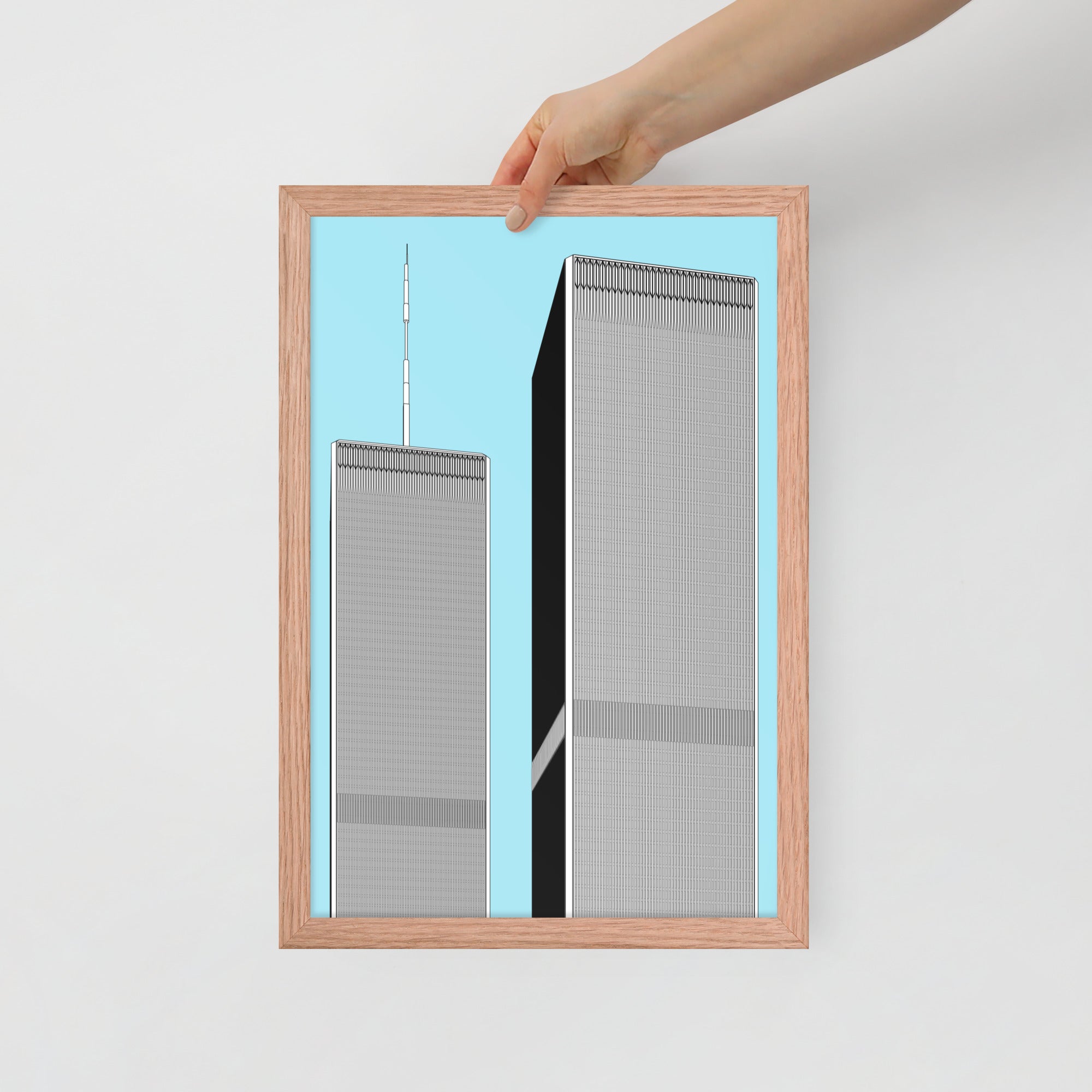 World Trade Center Blue Framed Prints