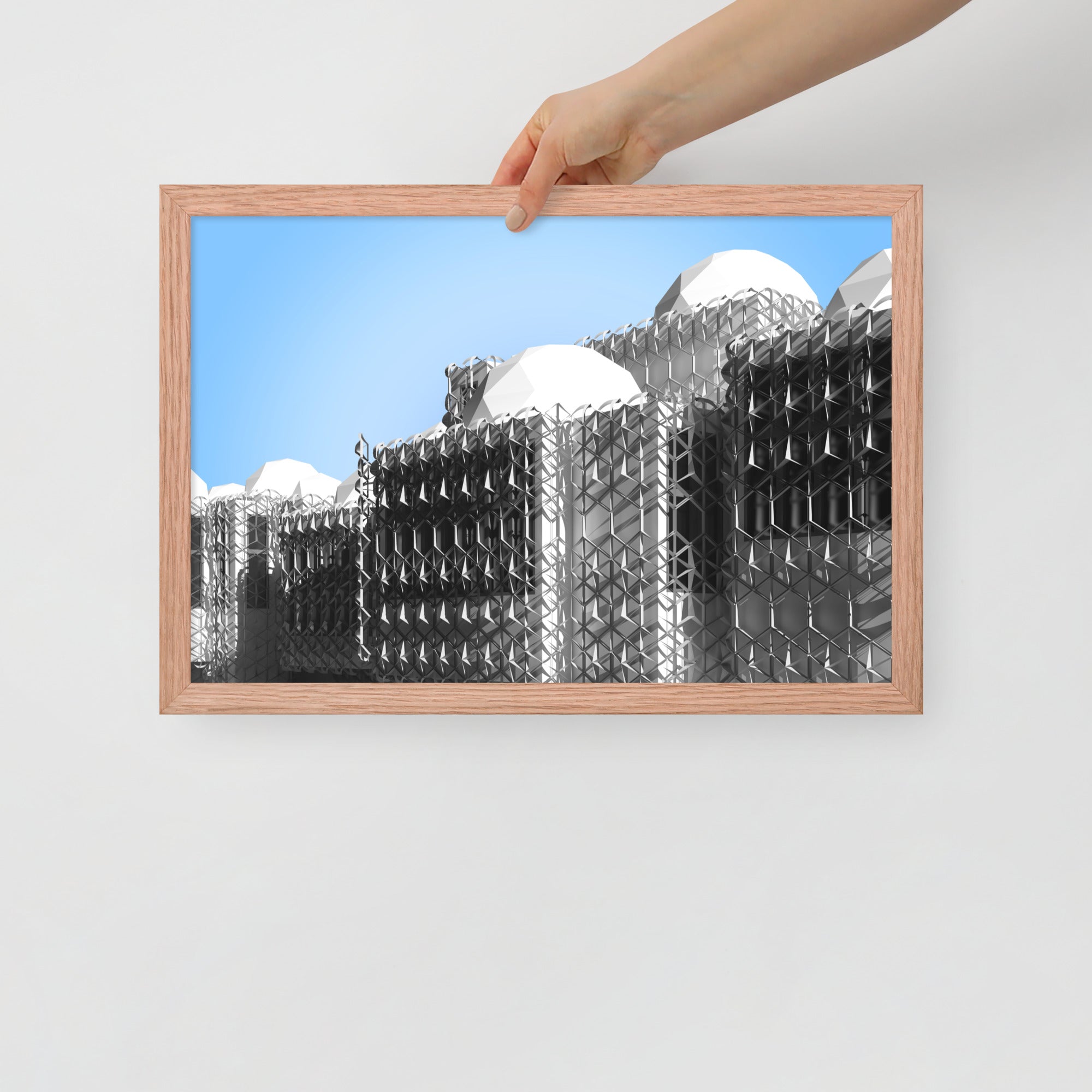 National Library of Kosovo Framed Prints with Shadows