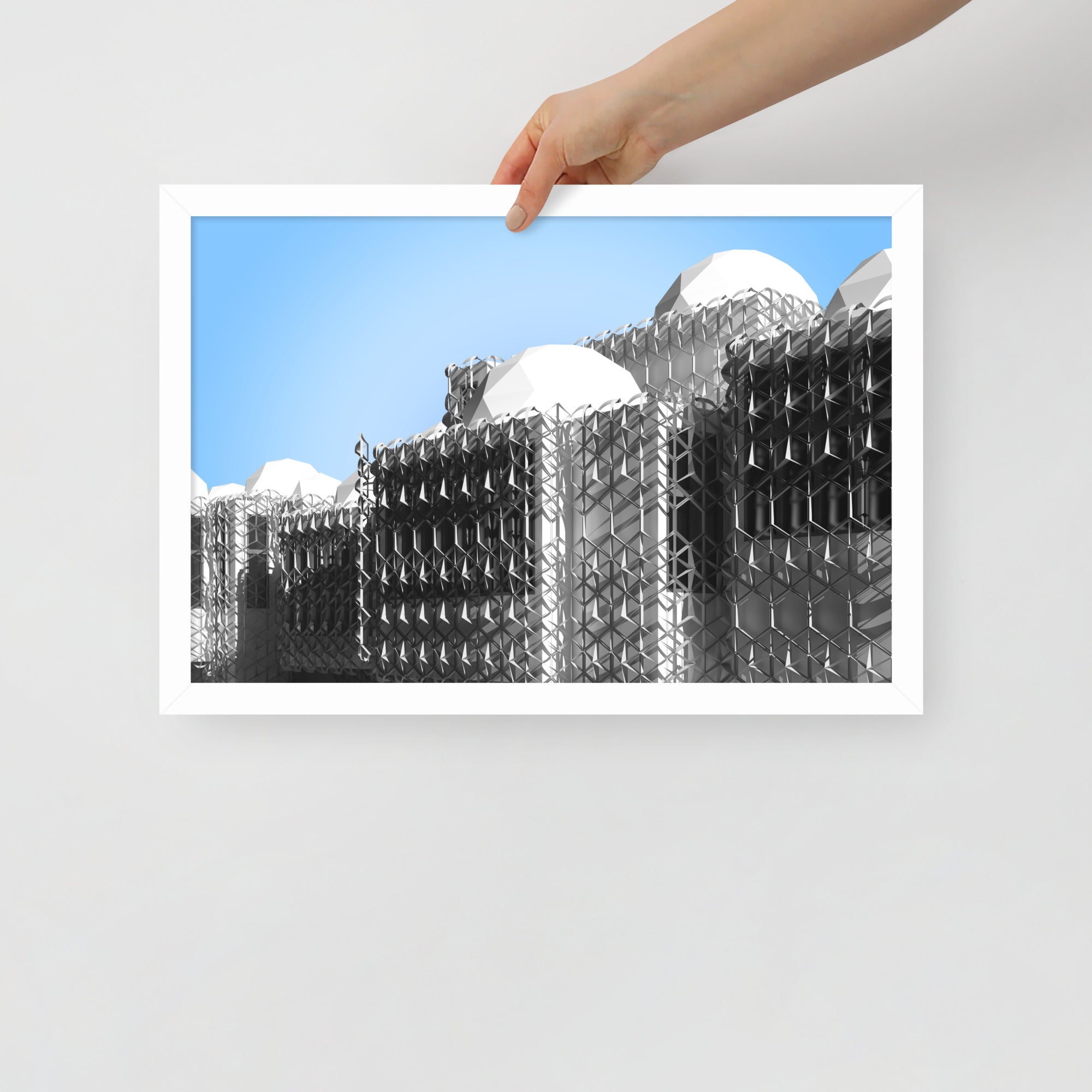 National Library of Kosovo Framed Prints with Shadows
