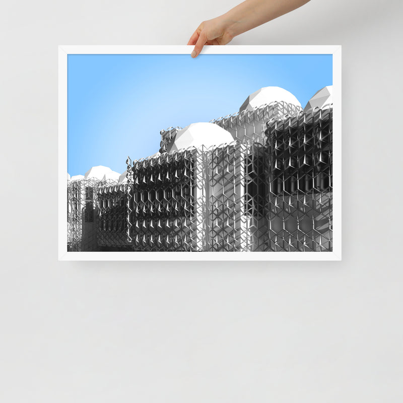 National Library of Kosovo Framed Prints with Shadows