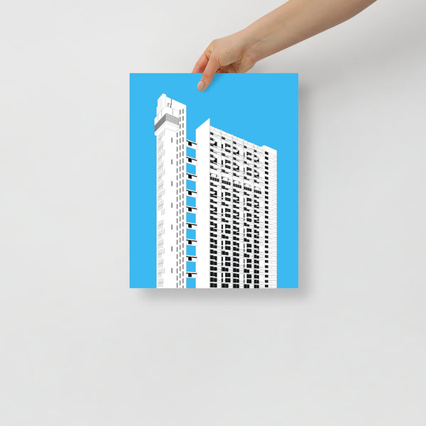 Trellick Tower Blue Posters