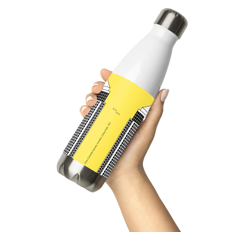One Canada Square Yellow Stainless Steel Water Bottle