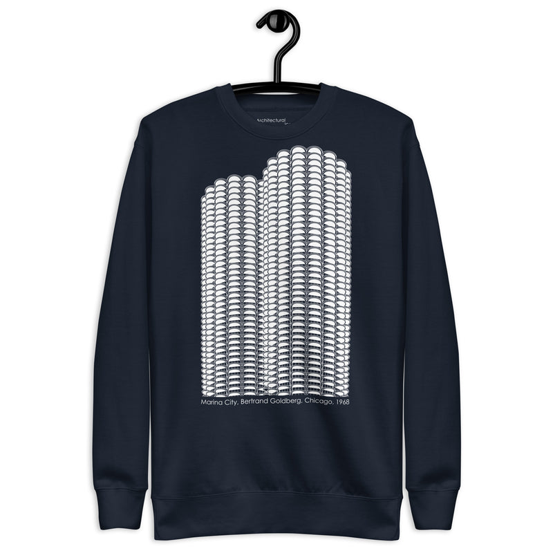 Marina City Black & White Illustration Unisex Sweatshirts