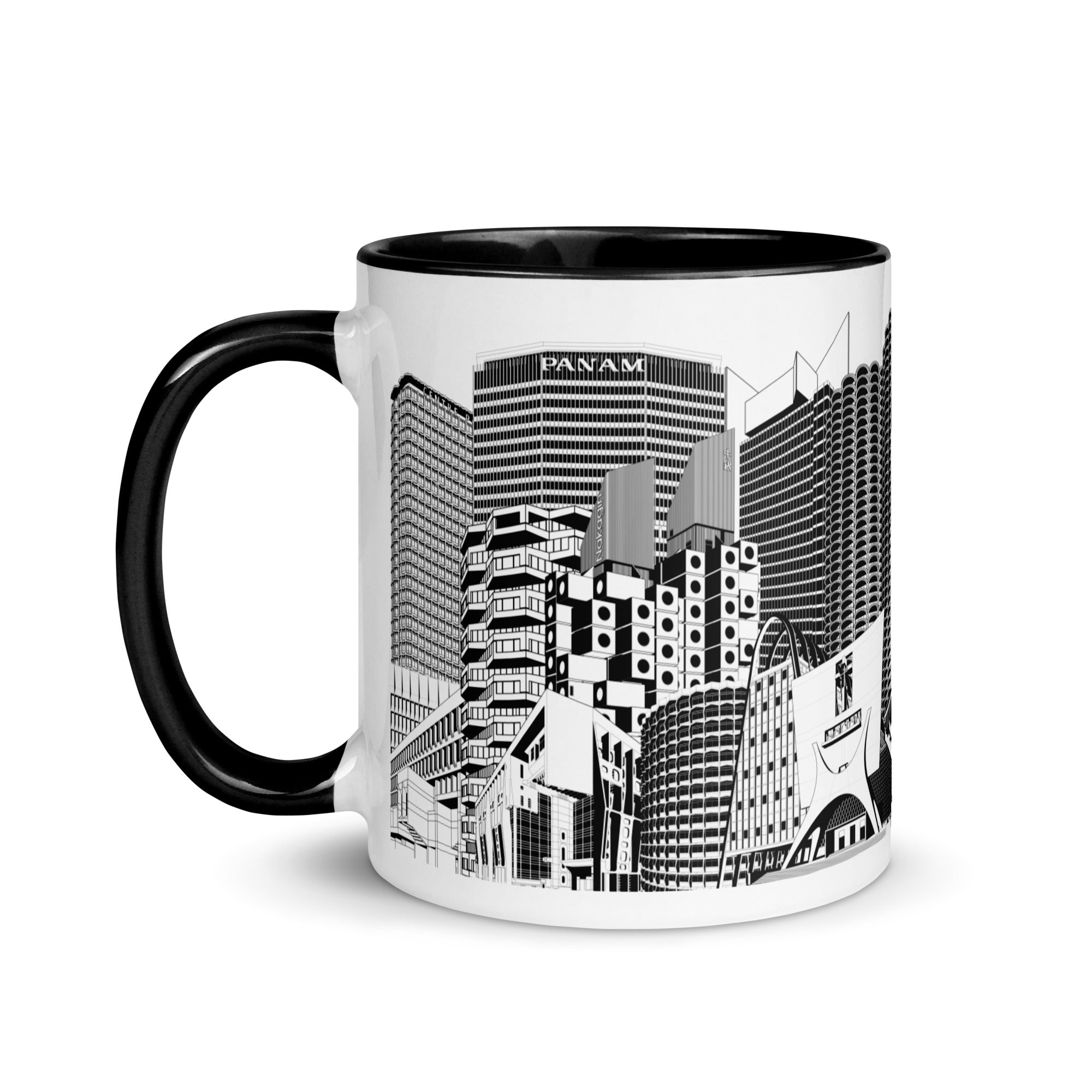 Brutalist Architecture Different Coloured Mugs