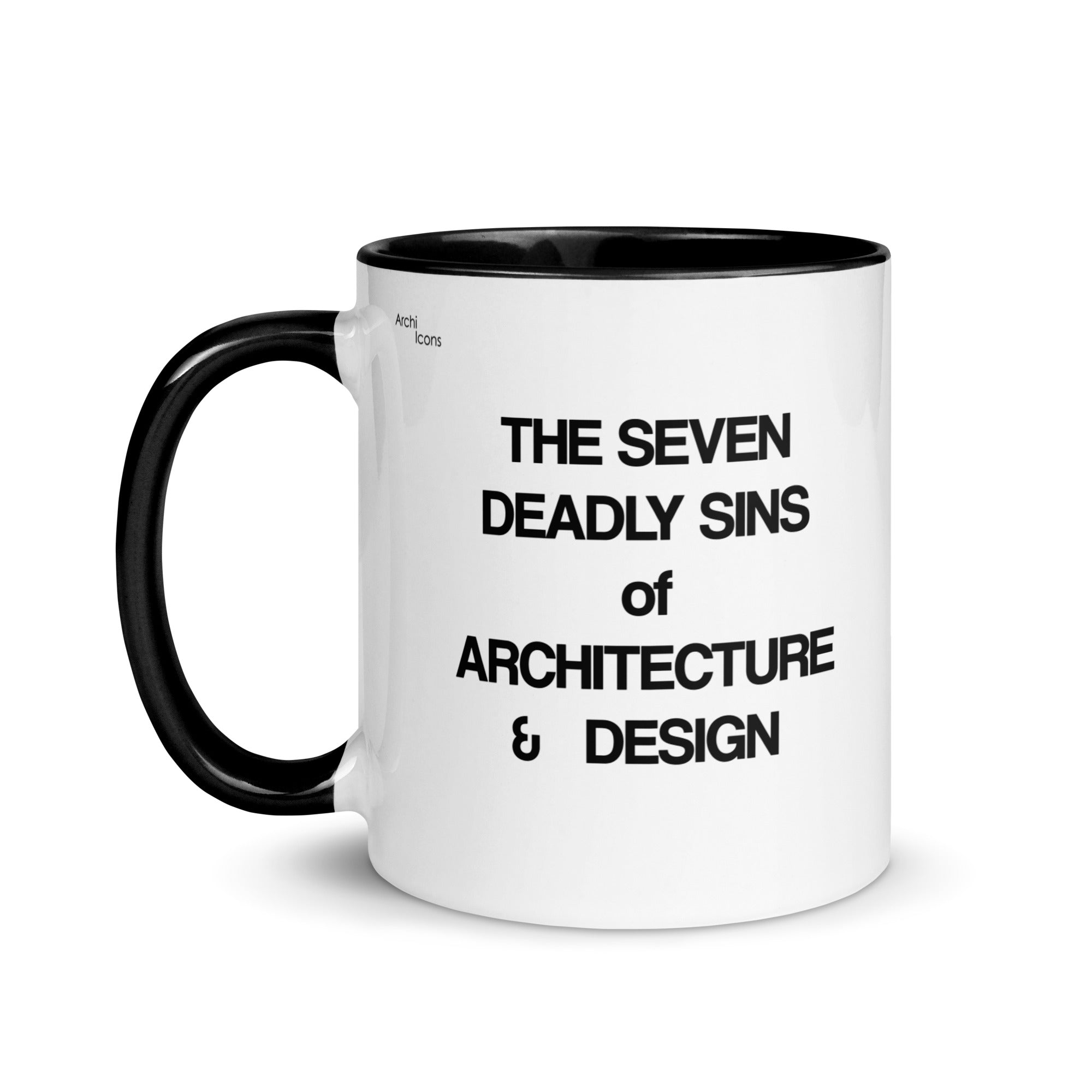 The Seven Deadly Sins of Architecture & Design Different Coloured Mugs