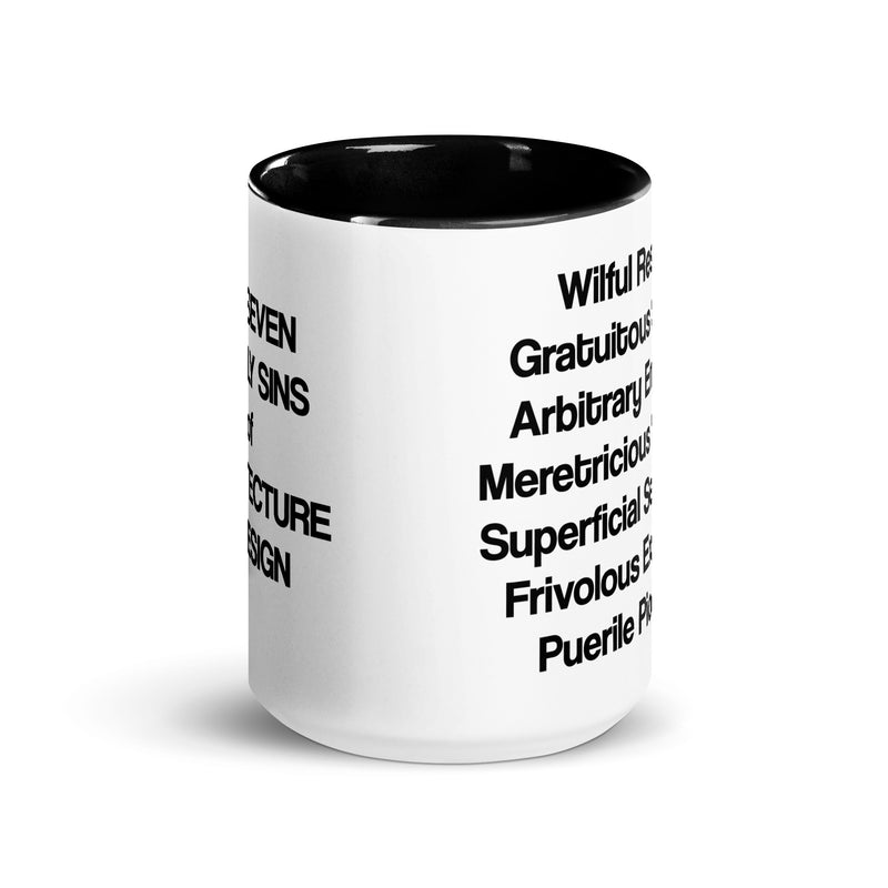 The Seven Deadly Sins of Architecture & Design Different Coloured Mugs