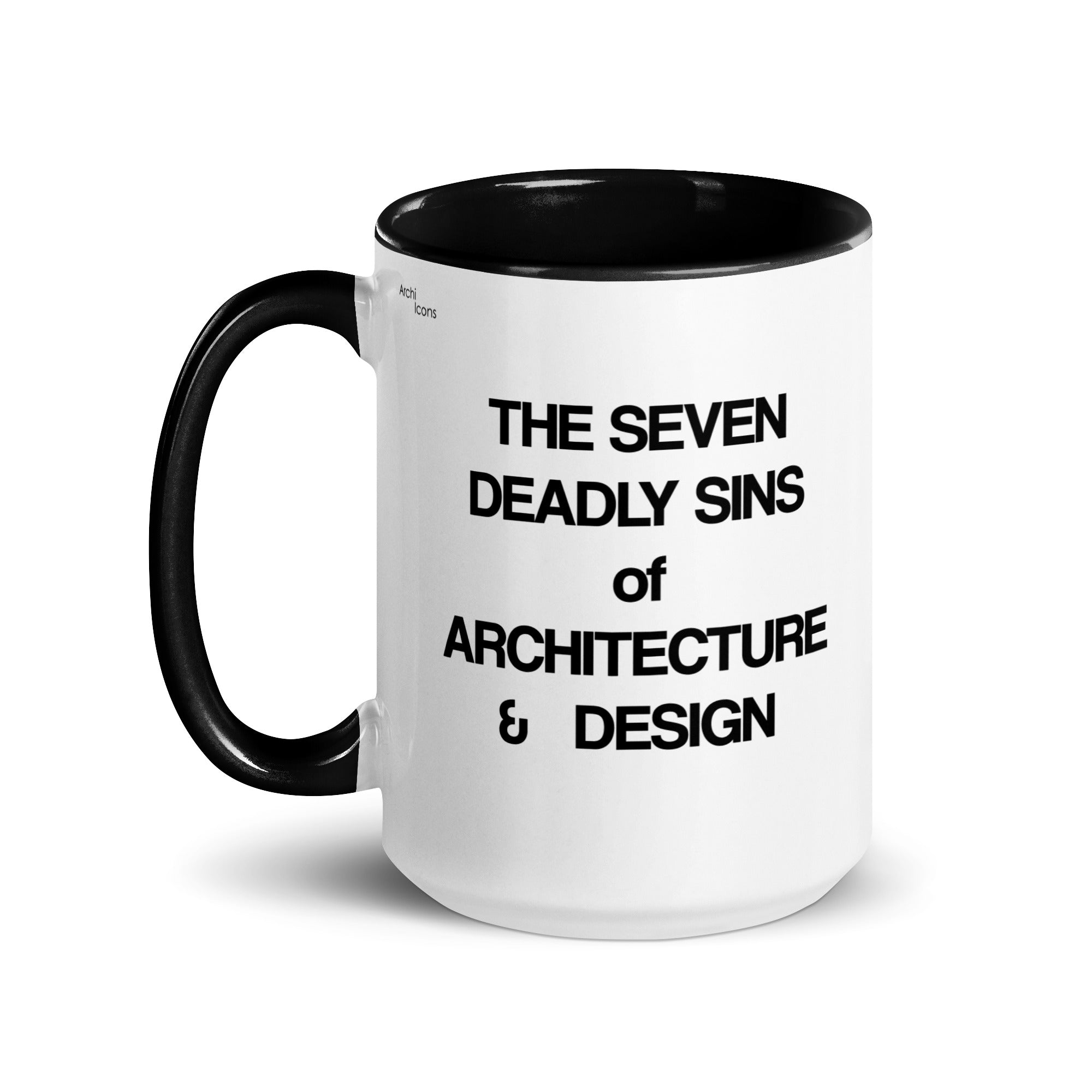 The Seven Deadly Sins of Architecture & Design Different Coloured Mugs