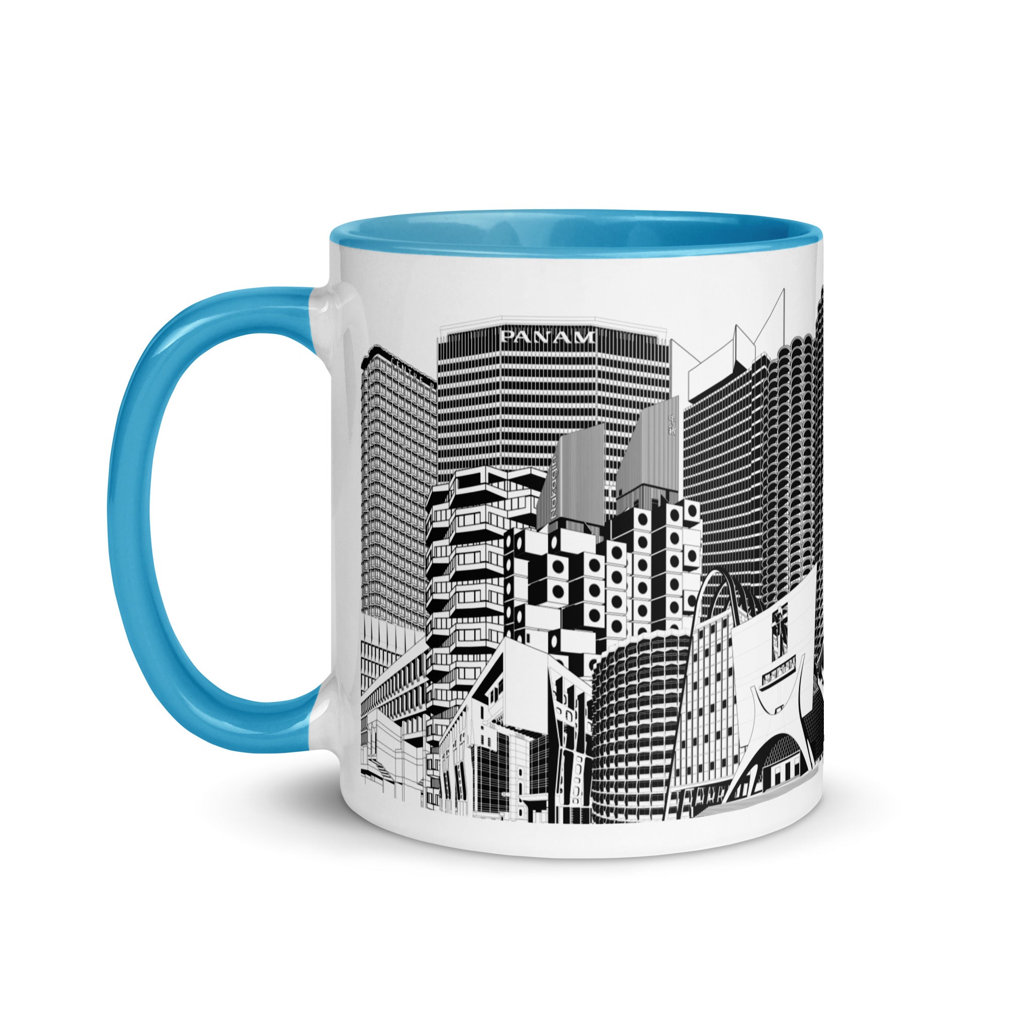 Brutalist Architecture Different Coloured Mugs