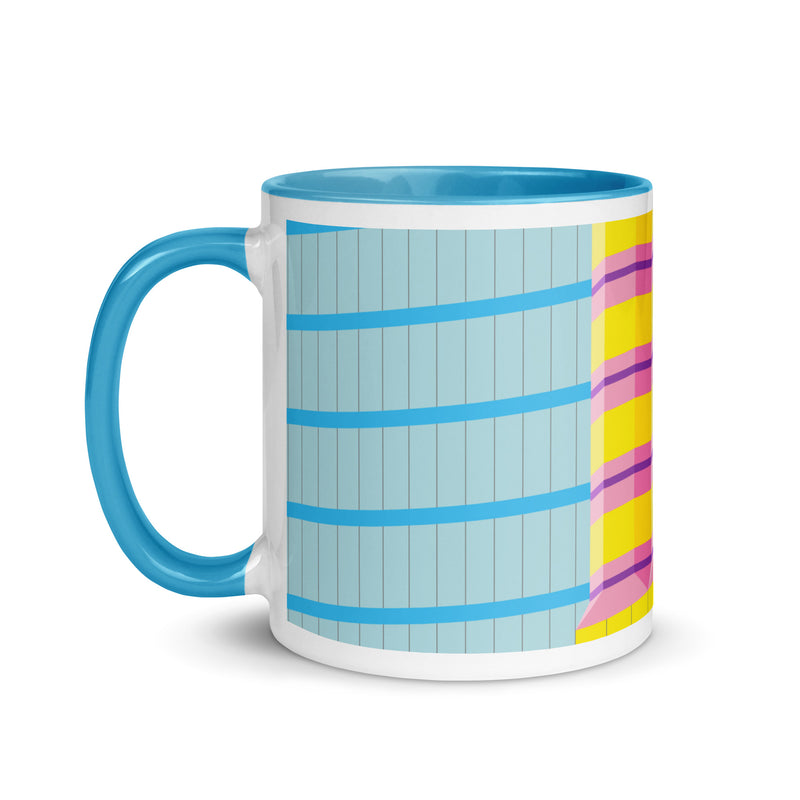 60 Wall Street Detail View Different Coloured Mugs