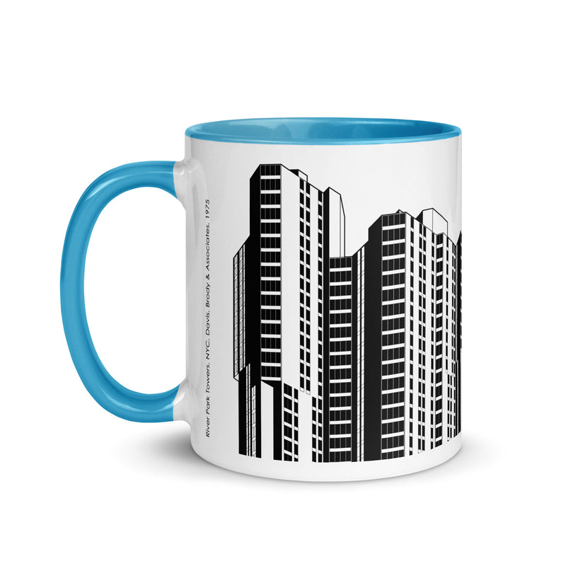 River Park Tower Different Coloured Mugs