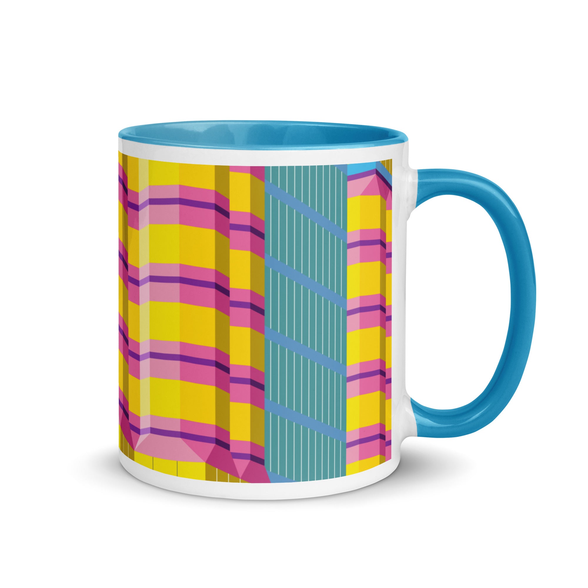 60 Wall Street Detail View Different Coloured Mugs