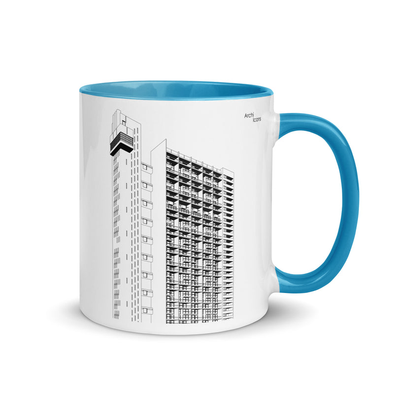 Trellick Tower Different Coloured Mugs