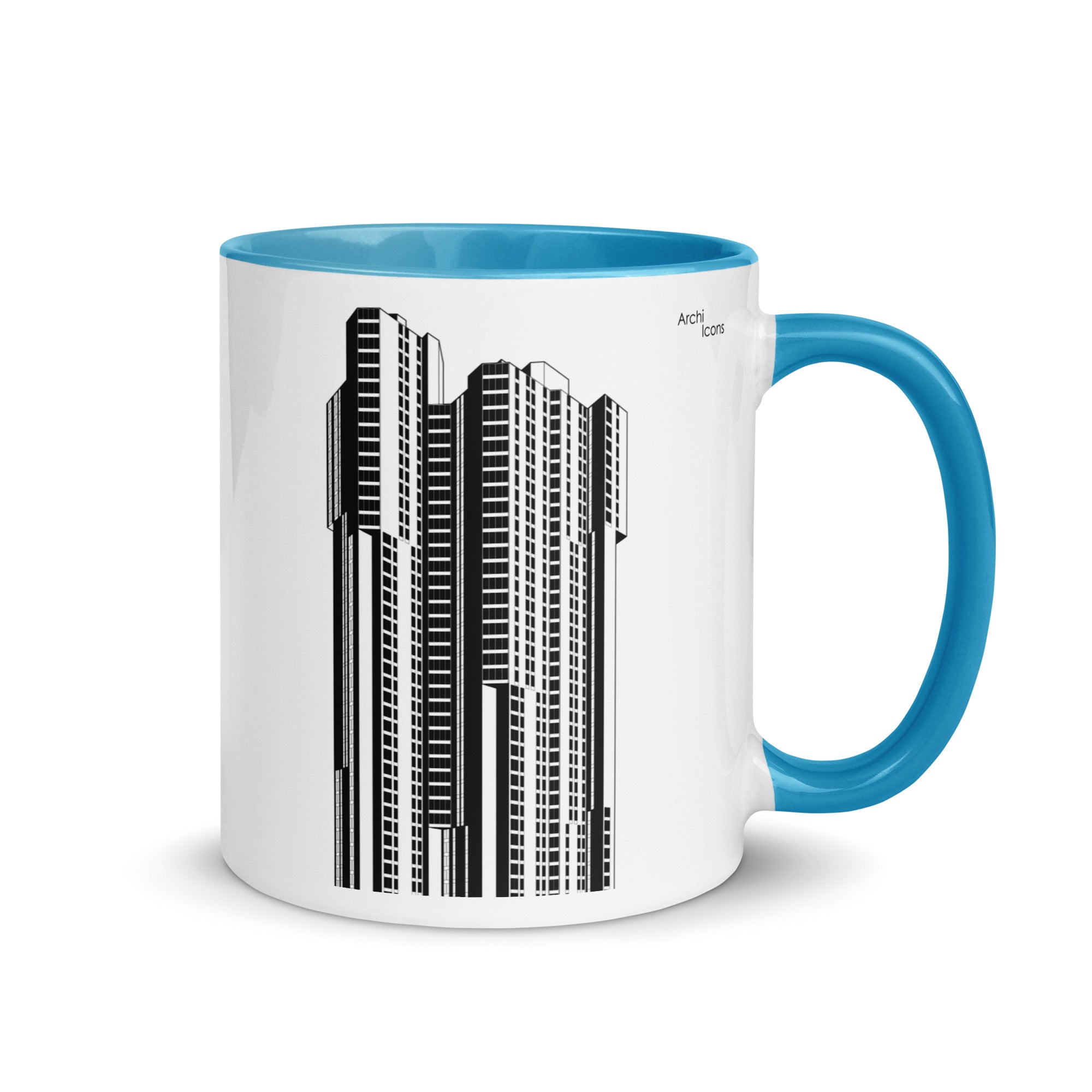 River Park Tower Different Coloured Mugs