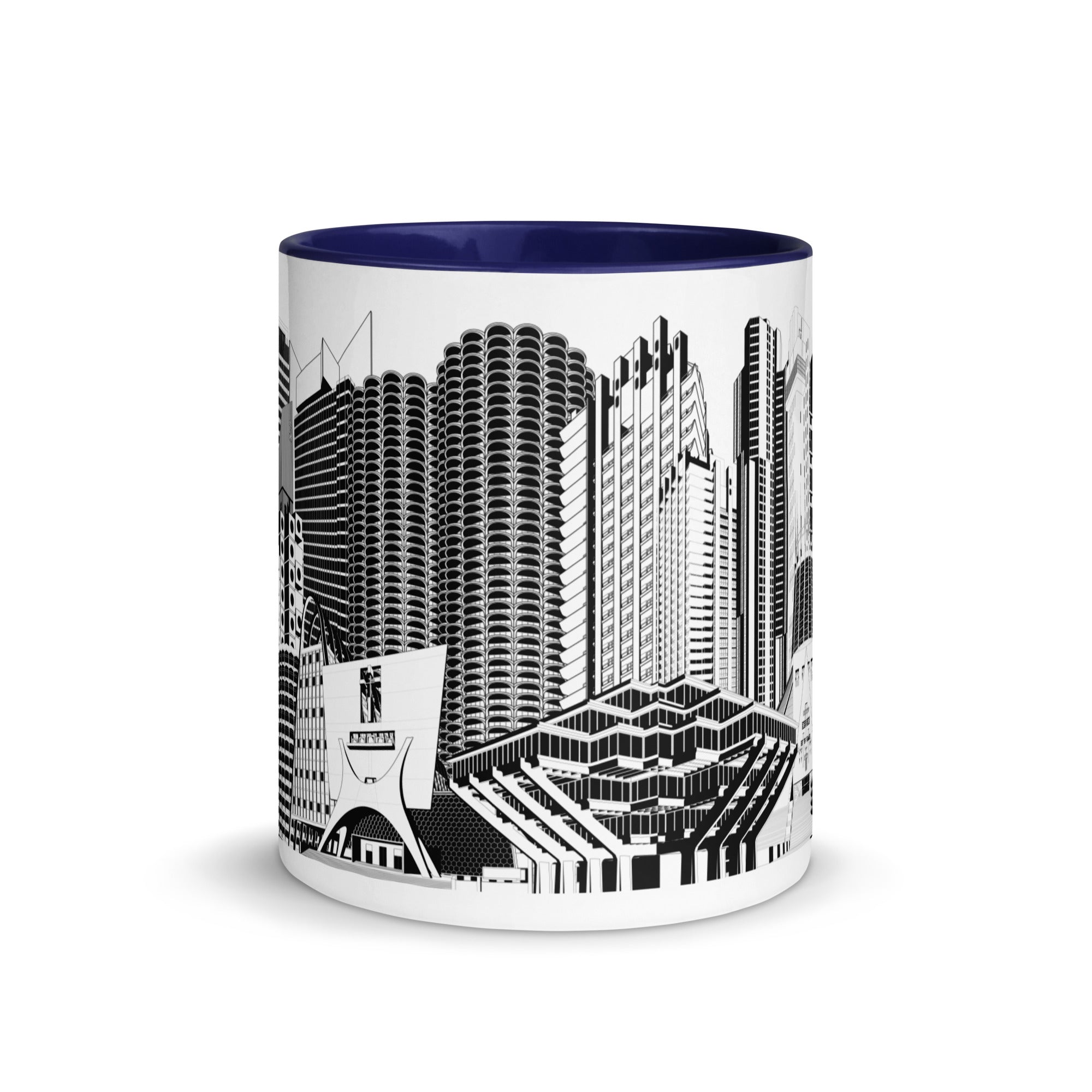 Brutalist Architecture Different Coloured Mugs