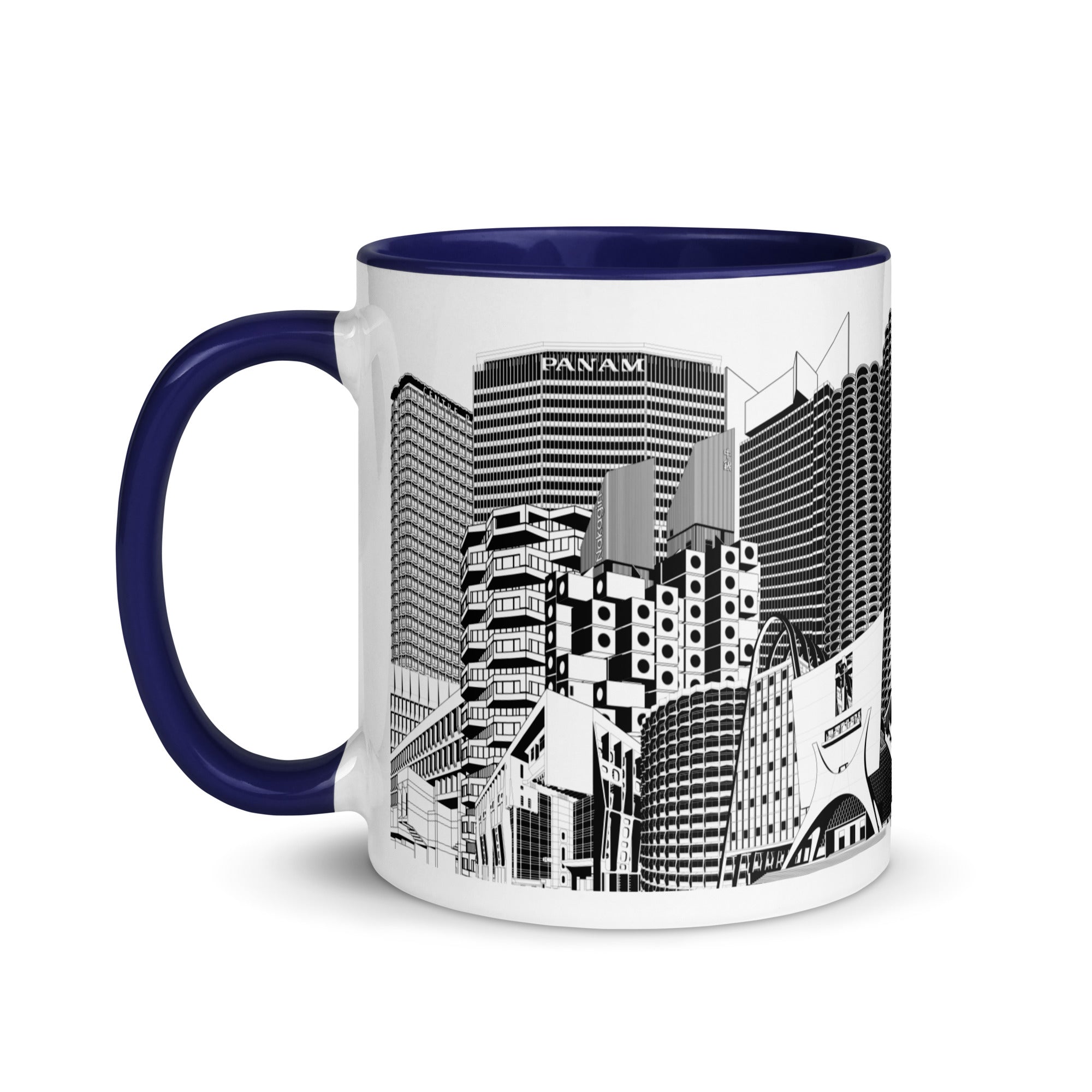 Brutalist Architecture Different Coloured Mugs