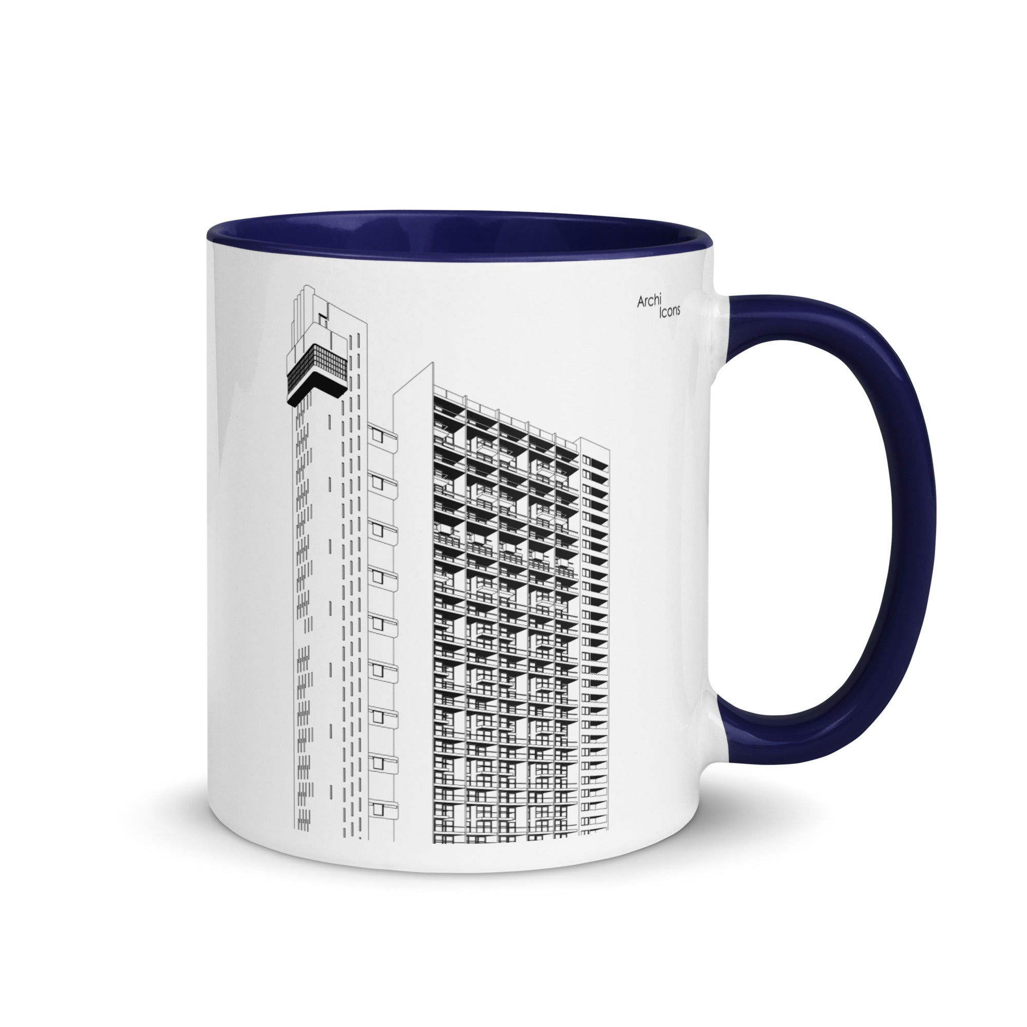 Trellick Tower Different Coloured Mugs