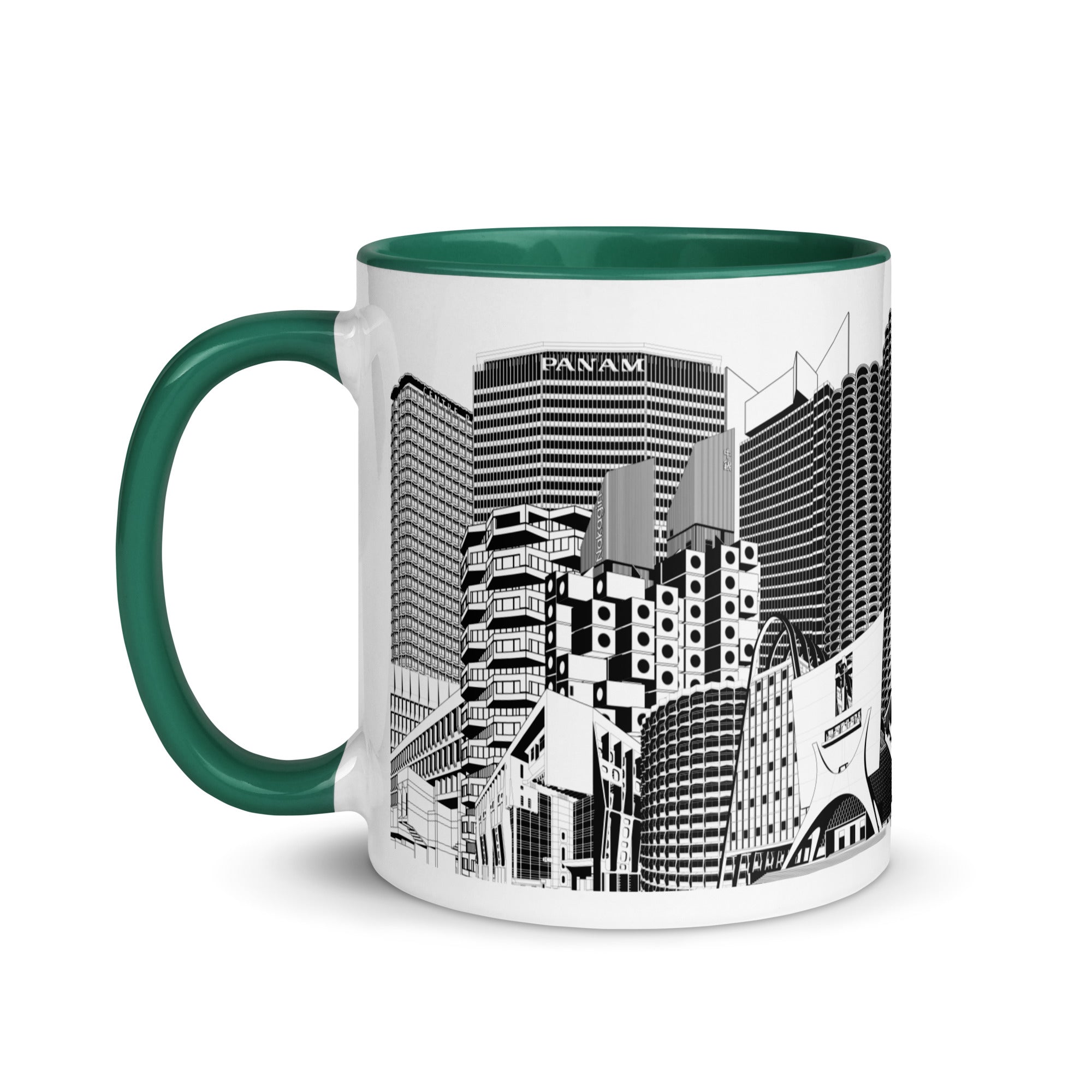 Brutalist Architecture Different Coloured Mugs