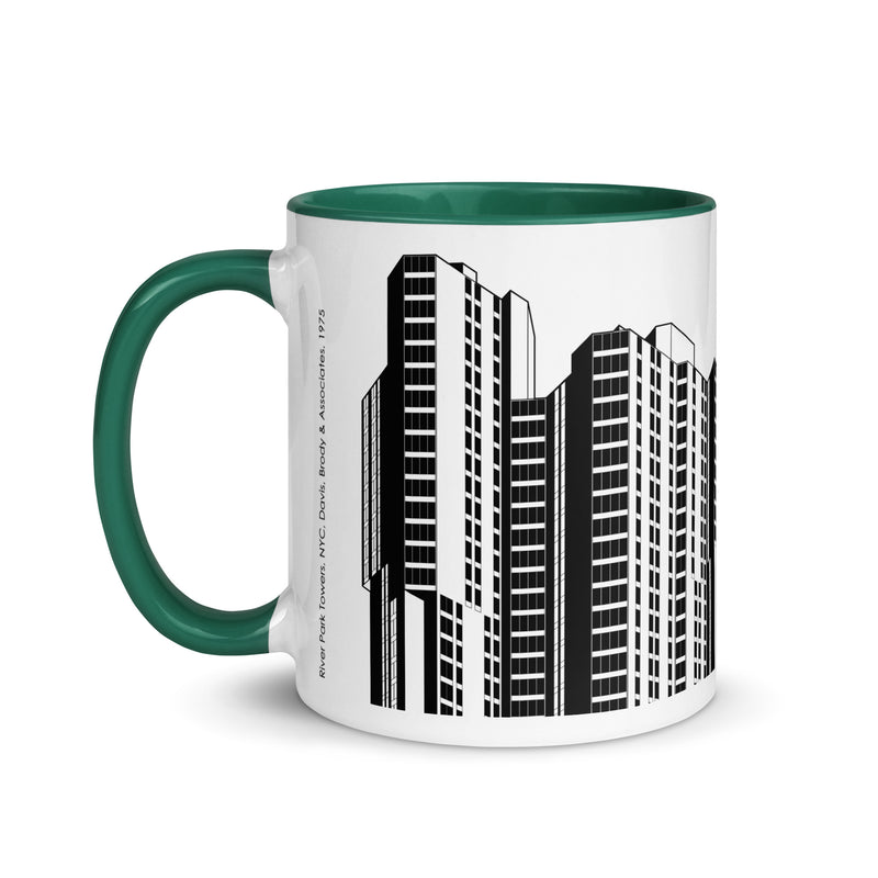 River Park Tower Different Coloured Mugs