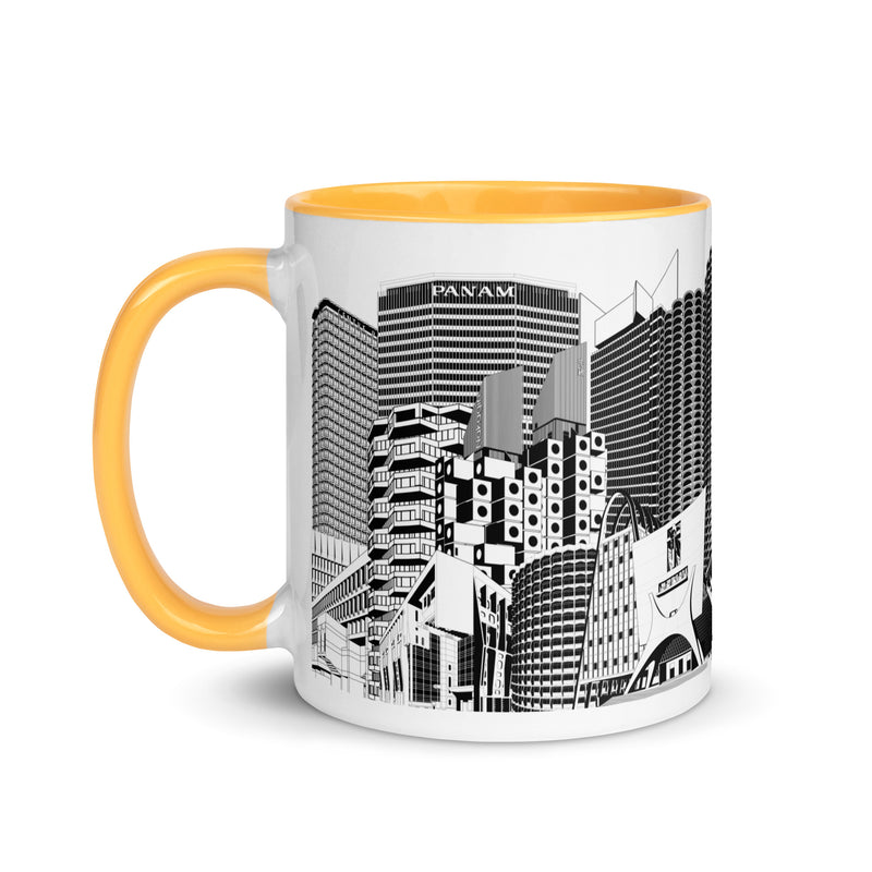 Brutalist Architecture Different Coloured Mugs