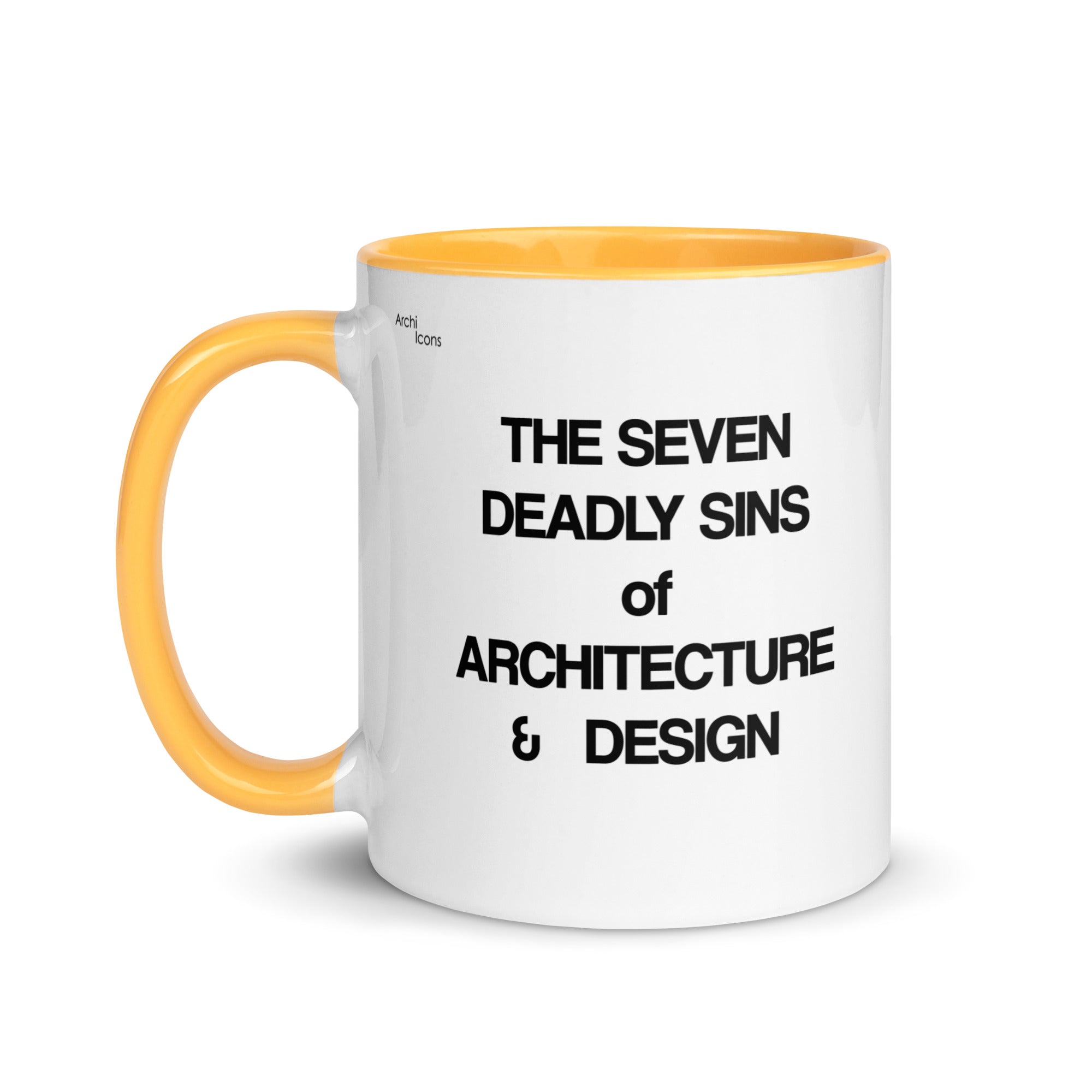 The Seven Deadly Sins of Architecture & Design Different Coloured Mugs