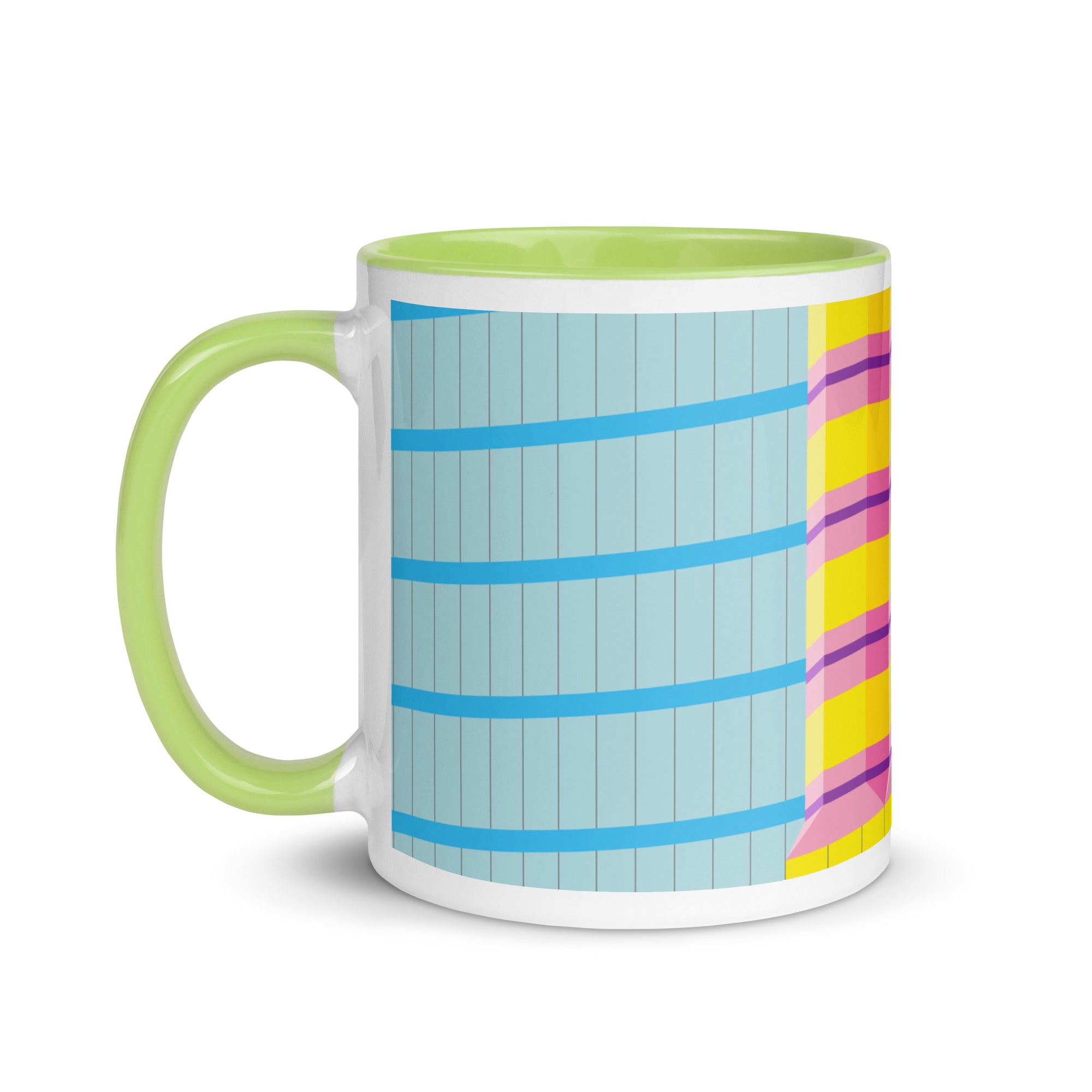 60 Wall Street Detail View Different Coloured Mugs