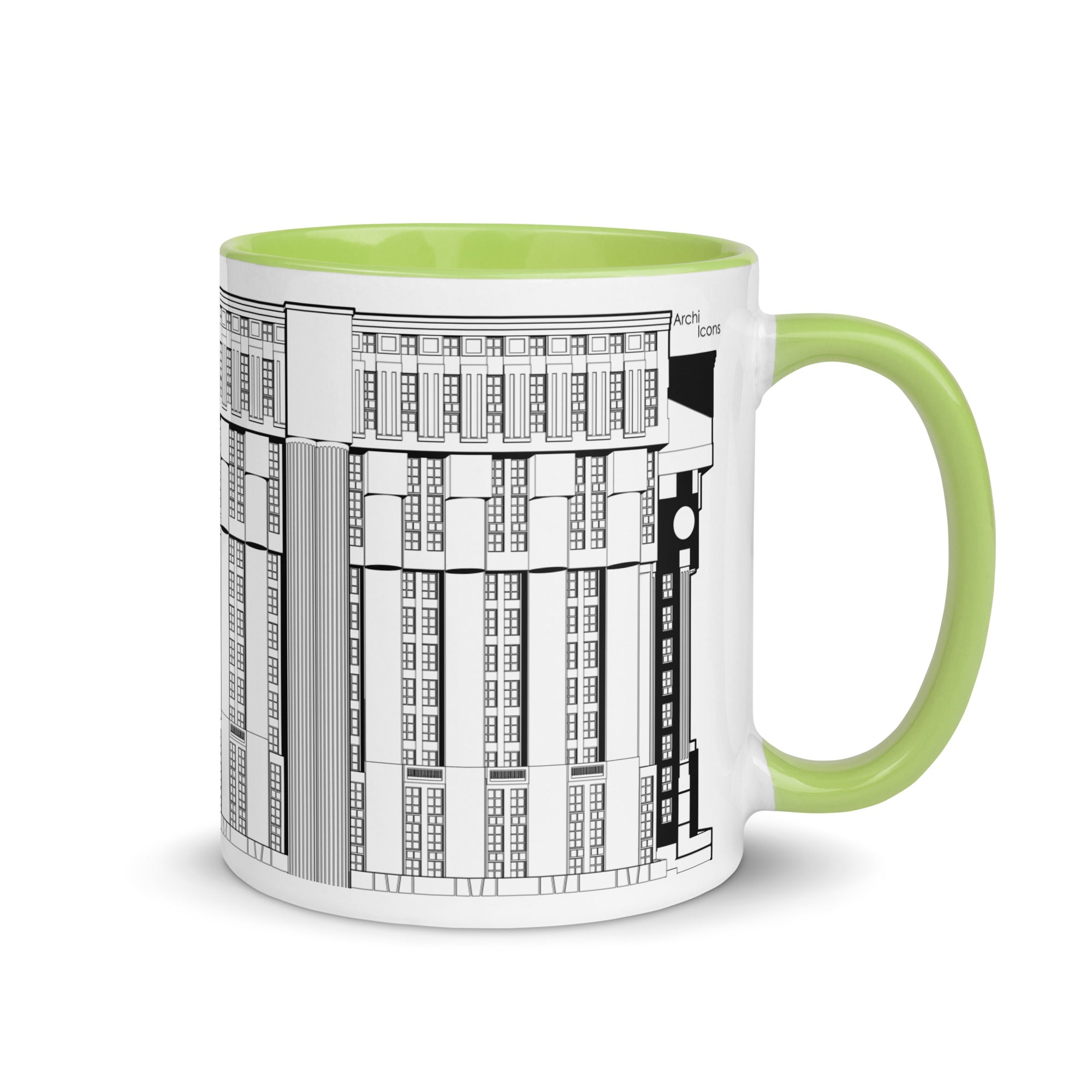 Les Espaces d'Abraxas Eastern Elevation Different Coloured Mugs