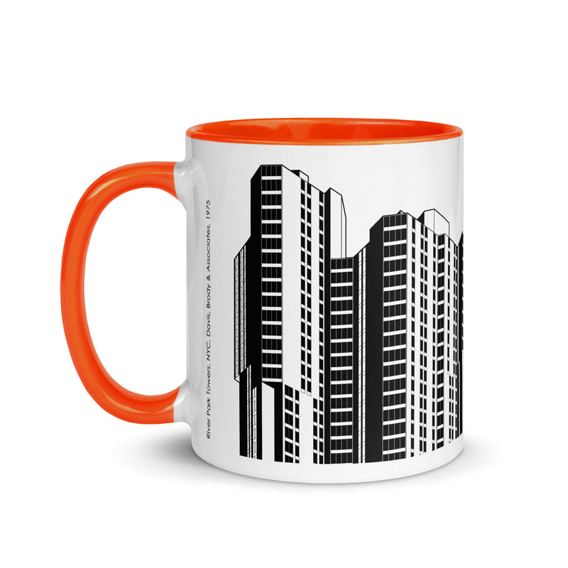 River Park Tower Different Coloured Mugs