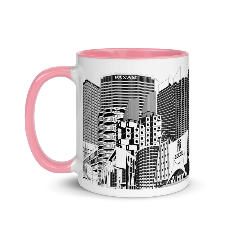 Brutalist Architecture Different Coloured Mugs