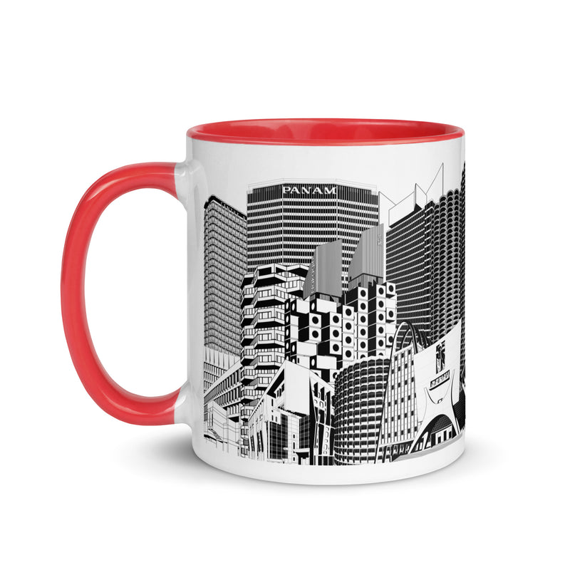 Brutalist Architecture Different Coloured Mugs