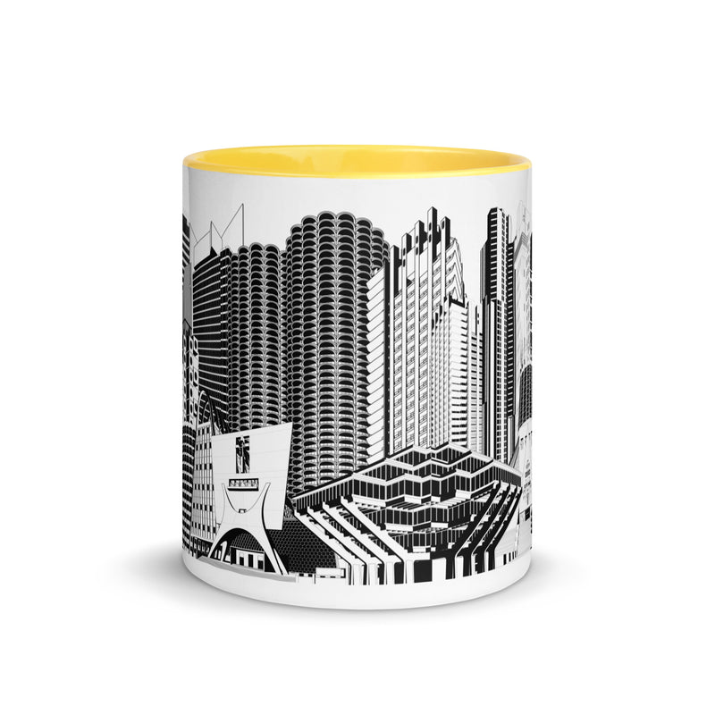 Brutalist Architecture Different Coloured Mugs