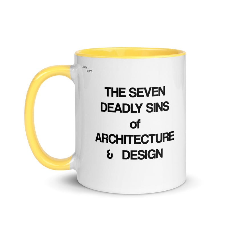 The Seven Deadly Sins of Architecture & Design Different Coloured Mugs