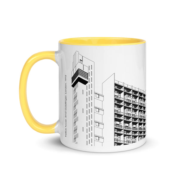 Trellick Tower Different Coloured Mugs